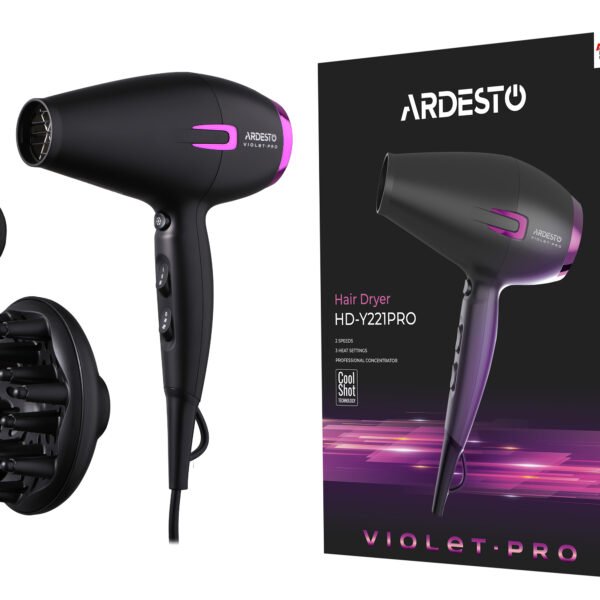 Ardesto-ს თმის საშრობი Violet PRO HD-Y221PRO - Image 3